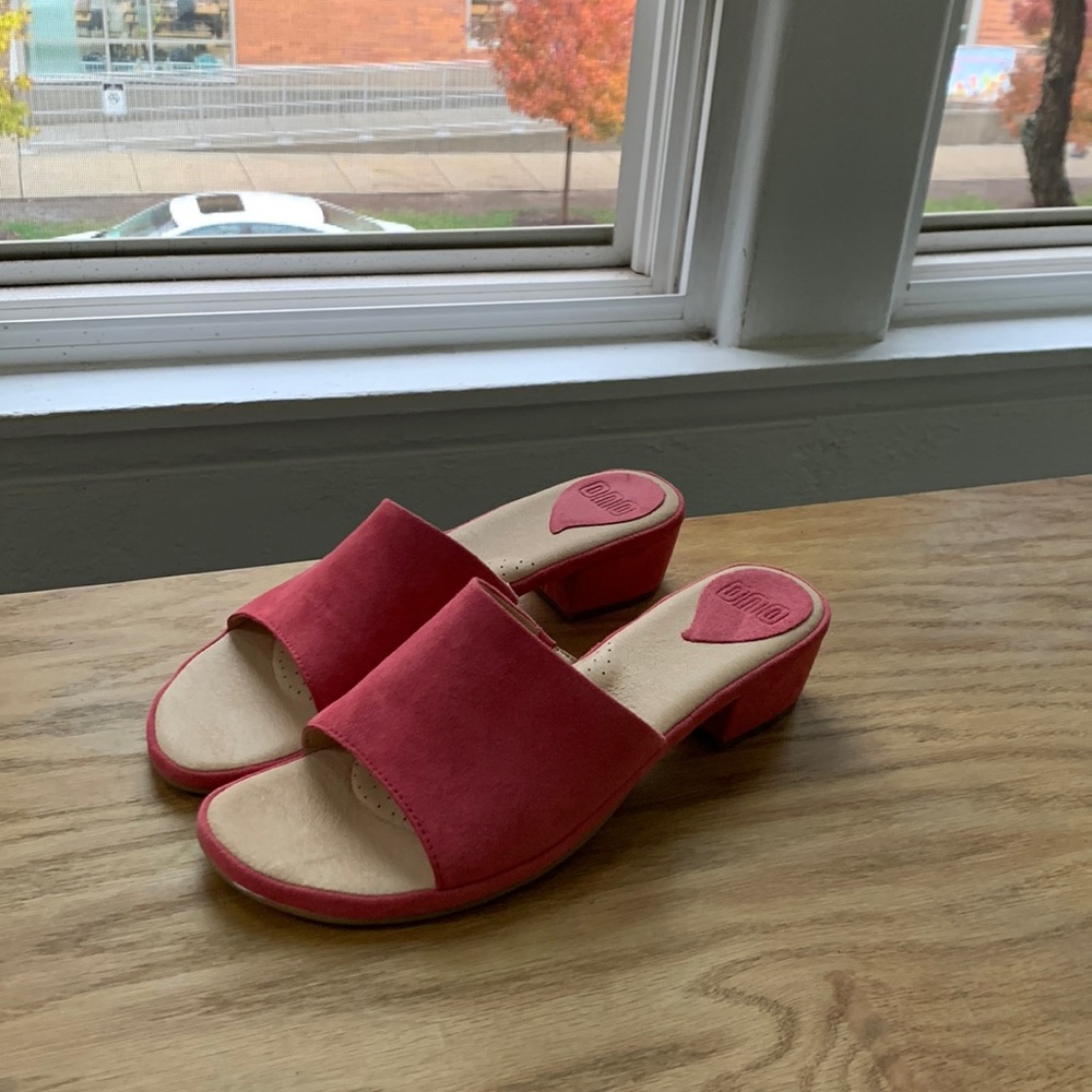 Cherry red ONO mules, size 11, NWOT